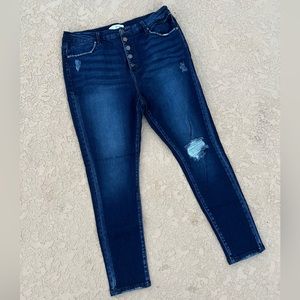 KanCan skinny lightly distressed denim